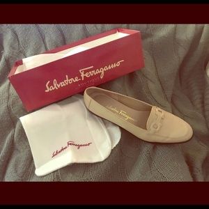 Cream colored Salvatore Ferragamo Loafers